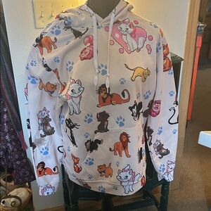 Disney Cat-Themed Hoodie with Colorful Cartoon Cats